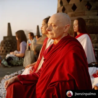 I had the chance to be on retreat with Jetsunma Tenzin Palmo some years back. Her meticulous meditation and discipline as written about in her book Cave in the Snow (secluded herself in a remote cave for 12 years, 13,000 feet up in the Himalayas, cut off from the world by mountains and snow) is evidence that she walks her talk. 

When I spoke with her I was surprised at how incredibly sweet she was, a probable effect of her ongoing purification of her egoic tendencies and the Tibetan Buddhist focus on bodhicitta or loving kindness. 

In a time when the currency for news and entertainment feeds off our baser tendencies, examples like this show us that the essential nature of a human is genuine and loving. May we continue to carve out our own caves and be our best selves.

#Repost @jtenzinpalmo:
Consider a sporting event like the Olympics. We can see how those athletes train; their whole lives are totally dedicated to their sport.  It regulates them -- when they get up, when they go to sleep, their diet, their exercise, even their relationships.  They will give up anything and everything for the sake of winning a little medal.  And yet, if people who think that they want to get enlightened are asked if they could manage to get up half an hour earlier in the morning to meditate, they say it is too difficult!  The greatest prize in the world is freedom of mind.  And yet, how little we are prepared to give in order to attain that greatest of all goals. 

Even if we win an Olympic medal, it would only bring a few days of glory.  After that, what then ?  What do we do next?  But complete freedom of mind is forever. When we ourselves see clearly, when we ourselves know, if we can tame our own untamed minds, then we will be able to benefit others. Well, we’d all like that, but not with too much effort! …

Therefore we have to open ourselves to a real commitment to the spiritual path.  We are putting the spiritual path at the centre of our life and not at the periphery, and so we undertake to keep the basic general ethical principles and try to incorporate as many as possible of the spiritual practices into our life...

Photo by Olivier Adam